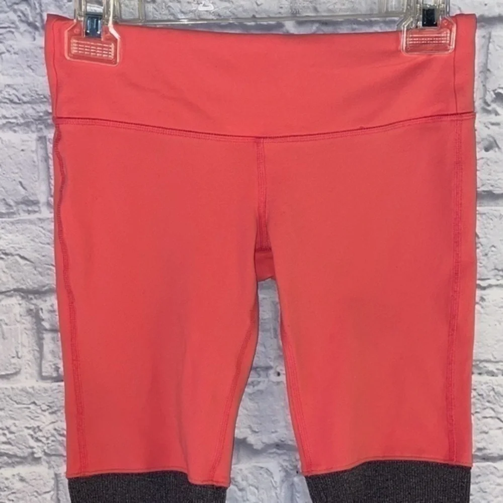 Alo Yoga Ice Goddess Ribbed Legging Coral Gray Extra Long Stretch Athletic Pants